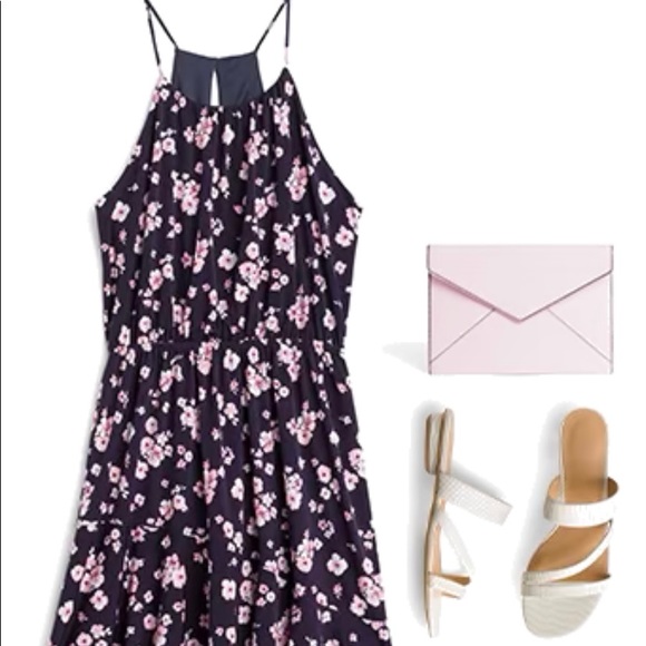 NWT KALEIGH Linda Knit Halter Navy Floral Dress - Picture 8 of 13